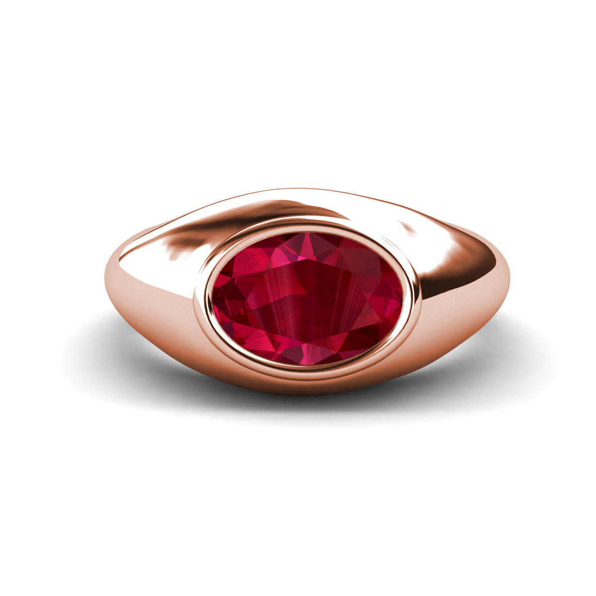 Dianne 2.50 ct Oval Shape Created Ruby Women Solitaire Engagement Ring 